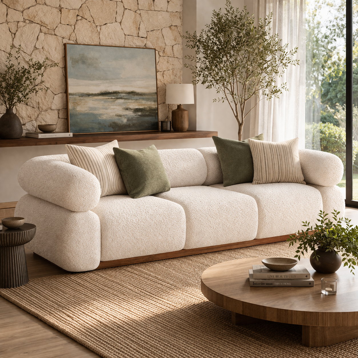 Cloud Sofa Sakeena dans un salon contemporain