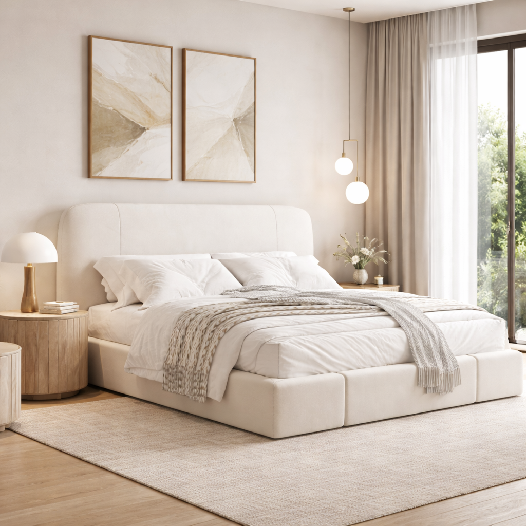 Velora Crest Bed Sakeena dans une chambre haut de gamme